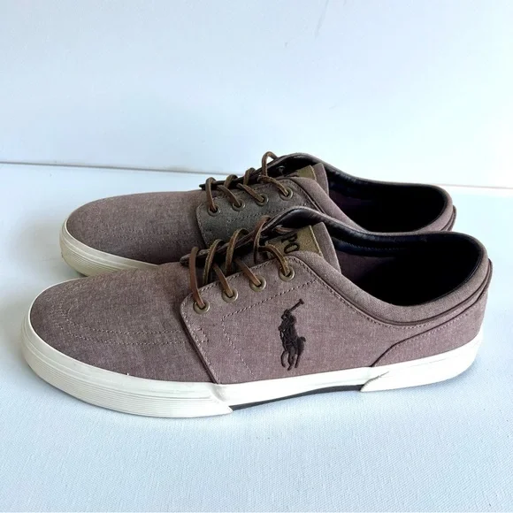 Polo Ralph Lauren Men’s Faxon Canvas Sneaker • Size 13D • Brown • Casual - Picture 9 of 14